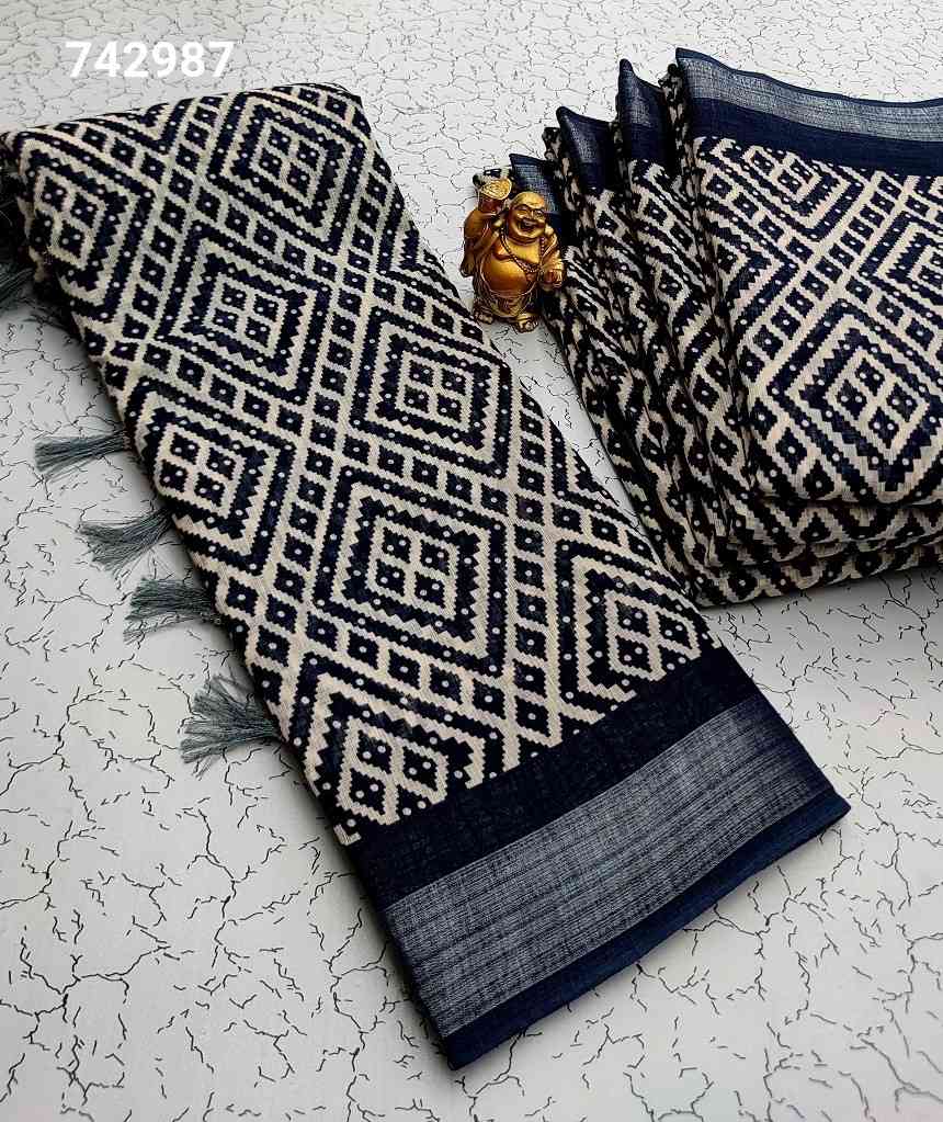 Digital Linen Cotton Sarees