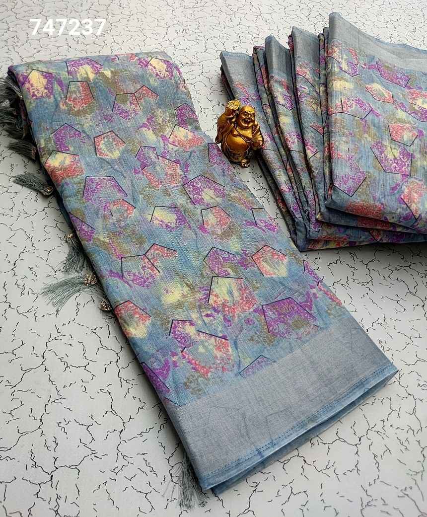 Digital Linen Cotton Sarees