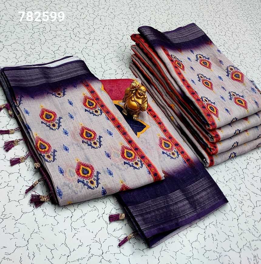 Digital Linen Cotton Sarees