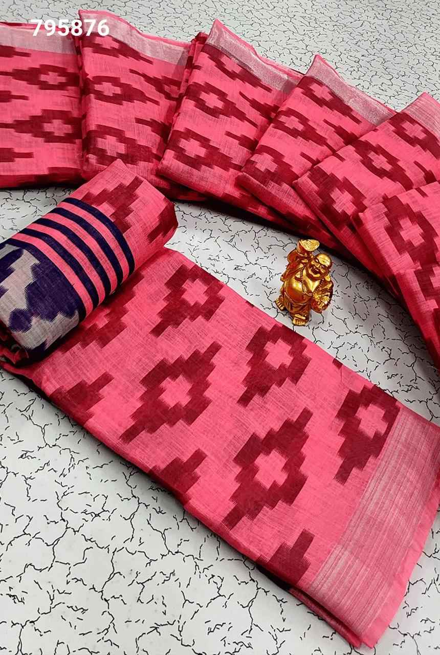 Digital Linen Cotton Sarees