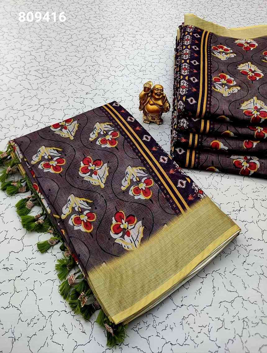 Digital Linen Cotton Sarees