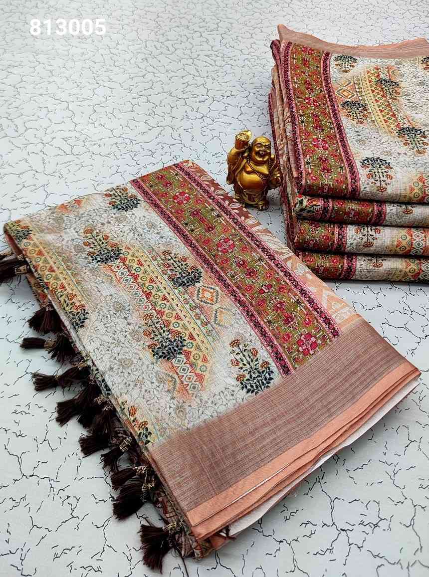 Digital Linen Cotton Sarees