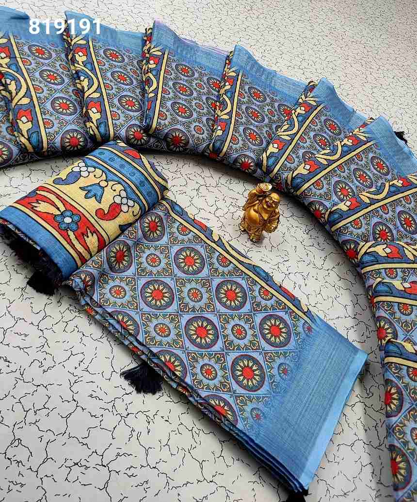 Digital Linen Cotton Sarees