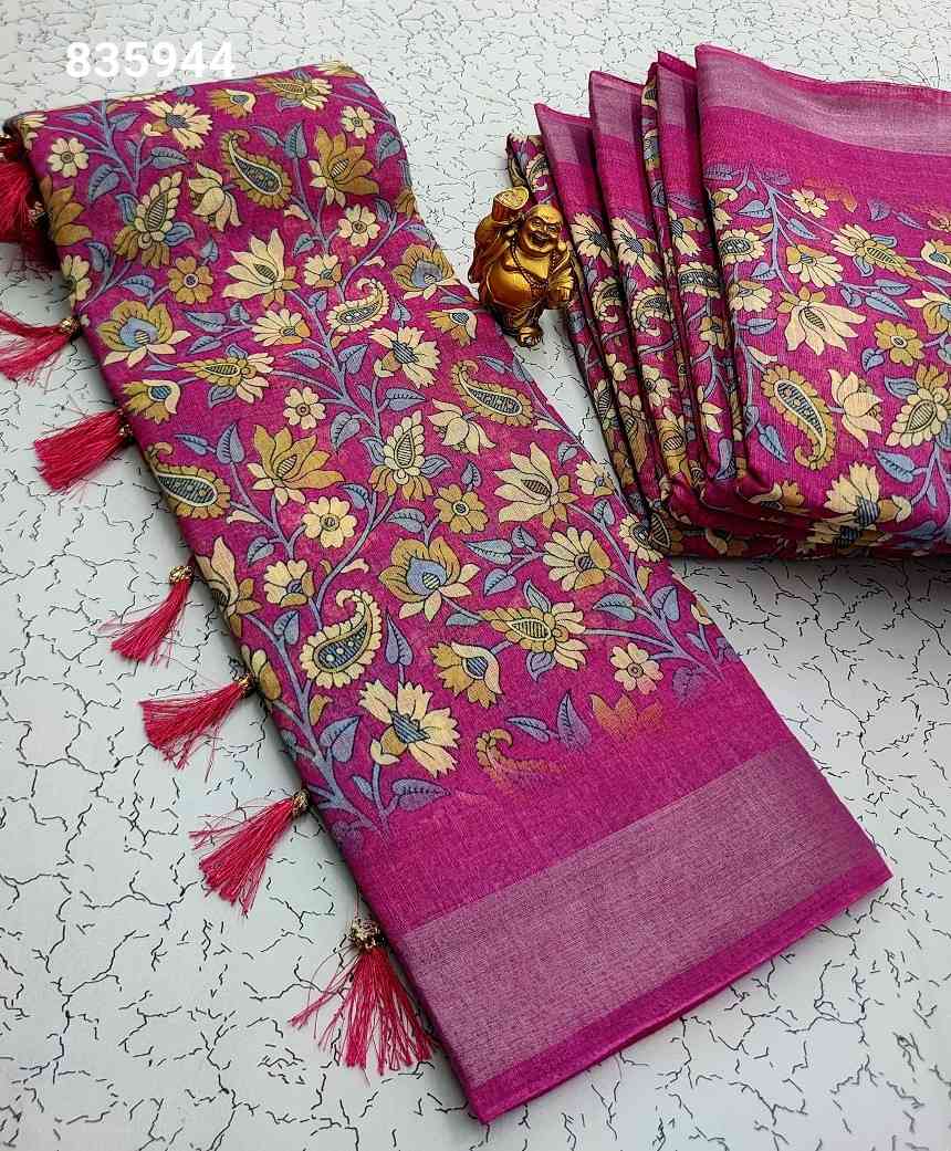 Digital Linen Cotton Sarees