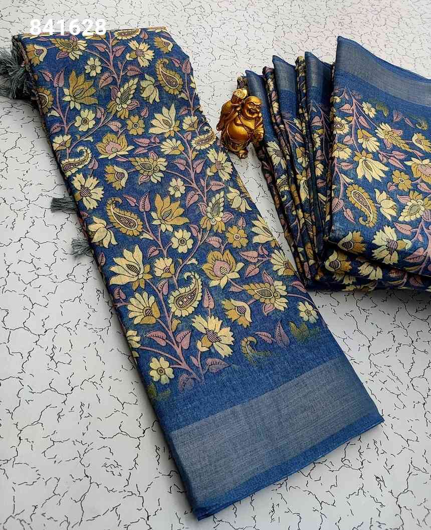 Digital Linen Cotton Sarees