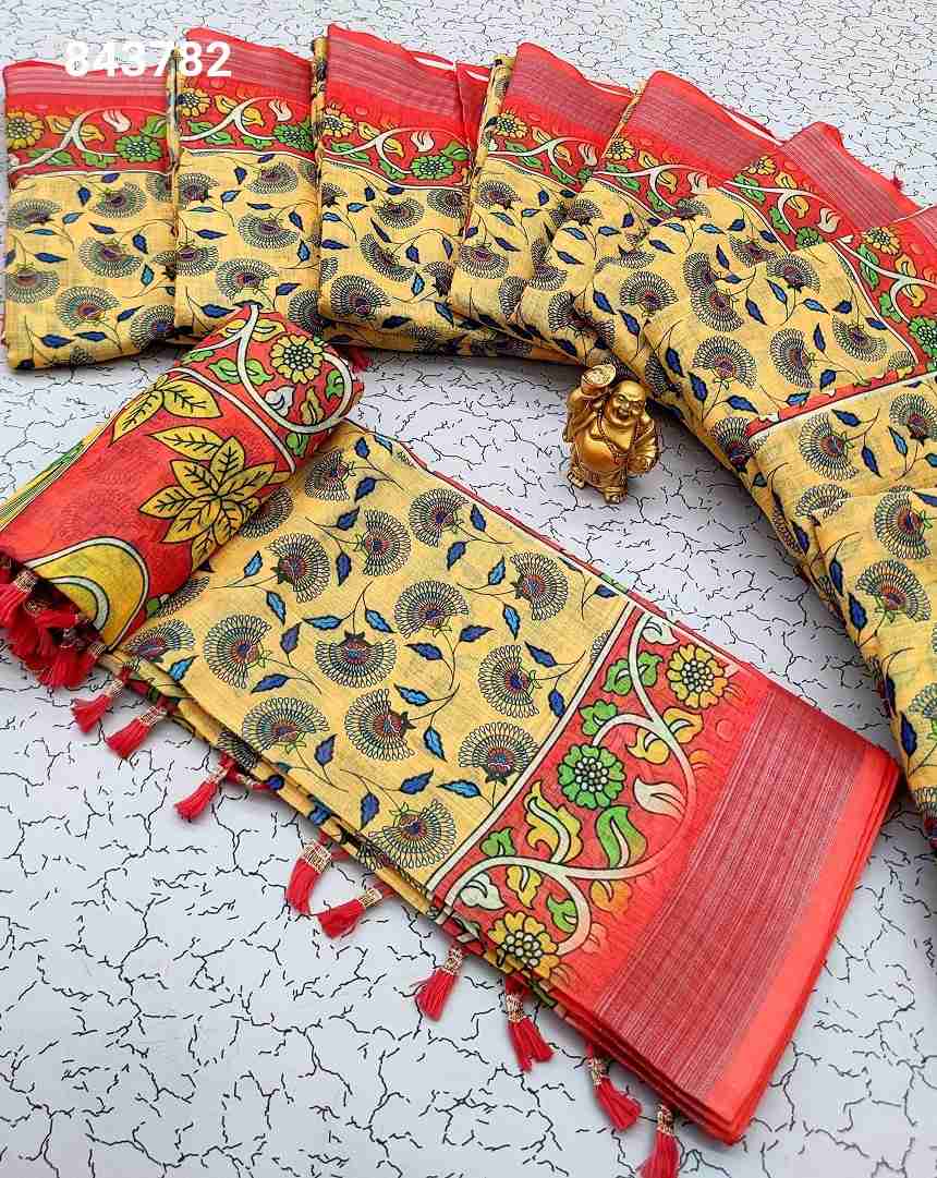 Digital Linen Cotton Sarees