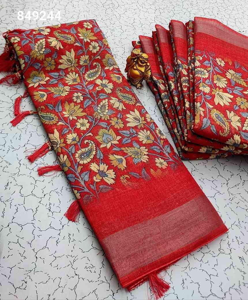 Digital Linen Cotton Sarees