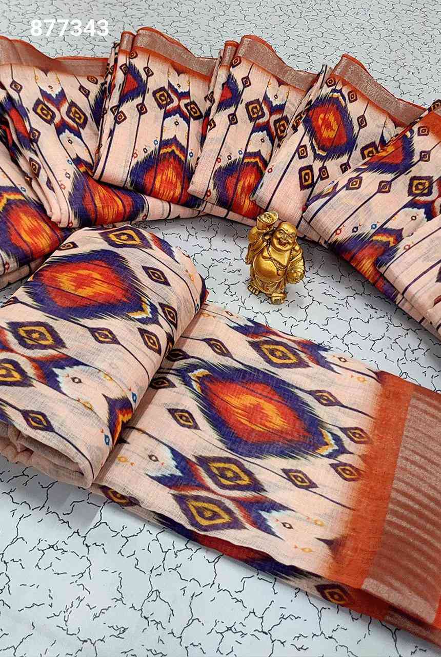 Digital Linen Cotton Sarees