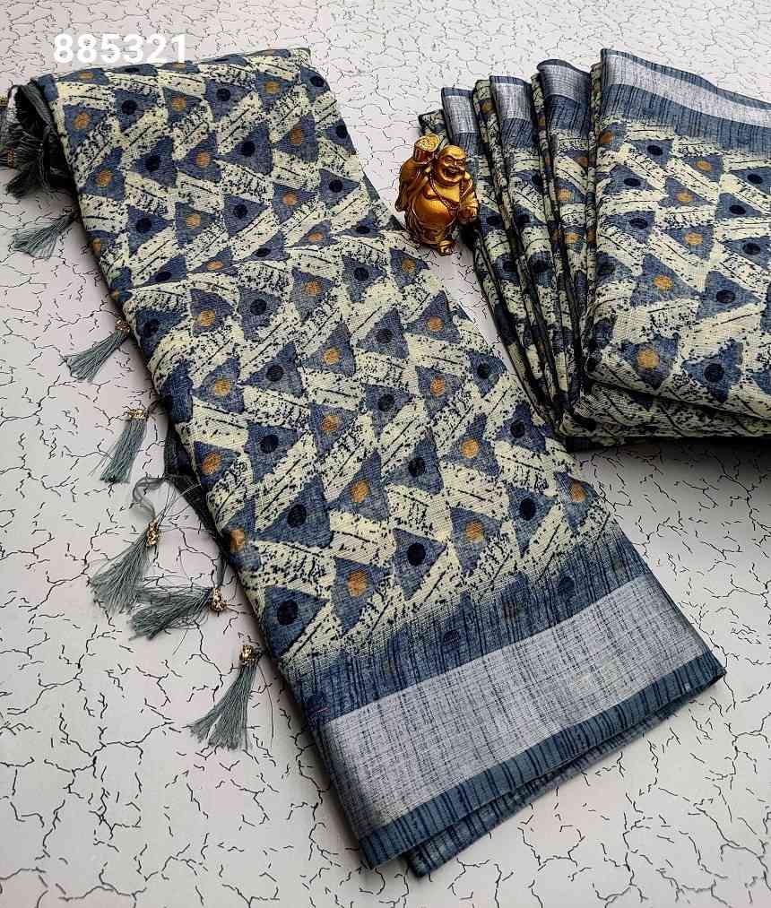 Digital Linen Cotton Sarees