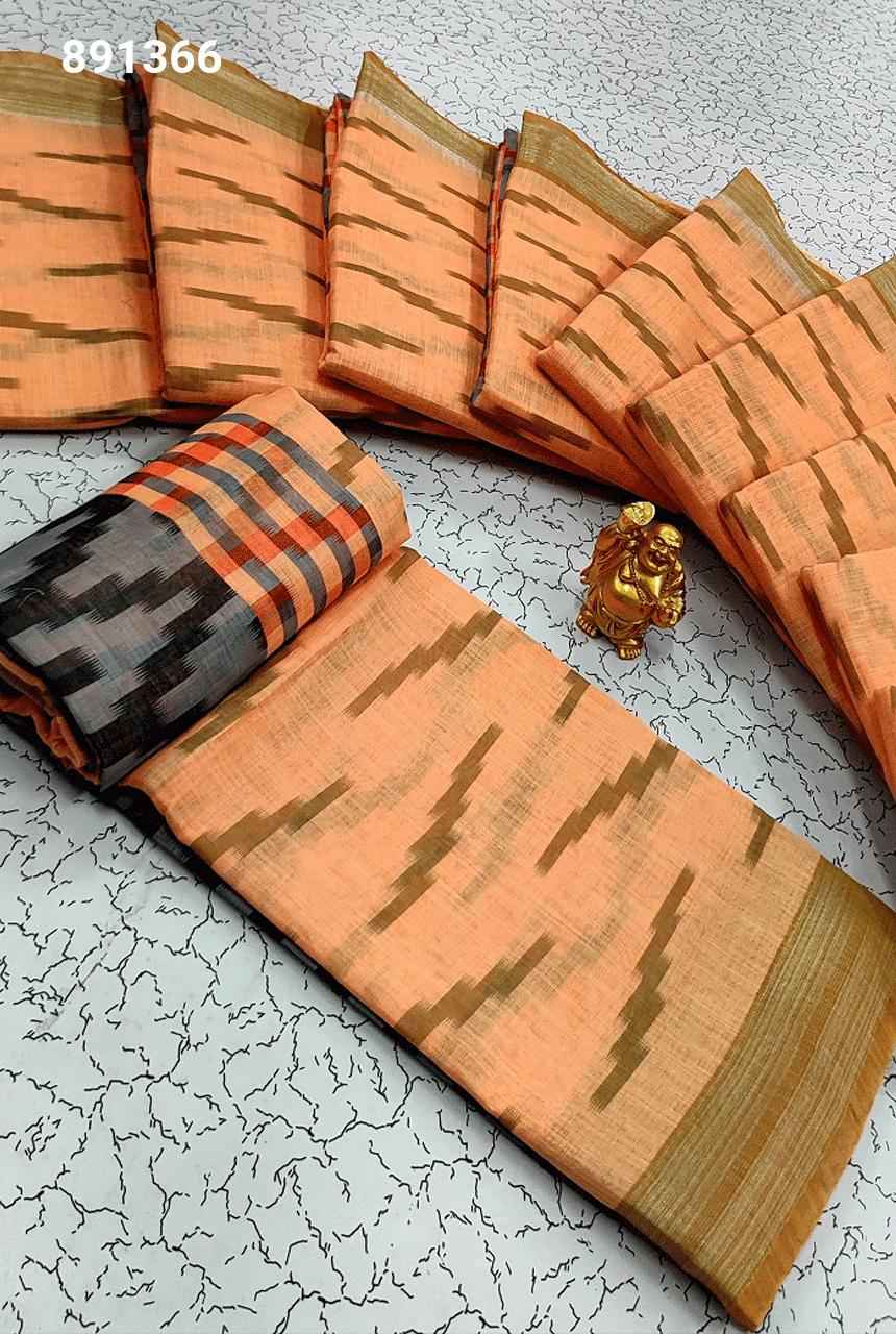 Digital Linen Cotton Sarees