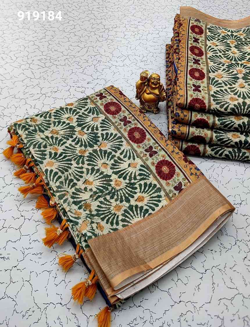 Digital Linen Cotton Sarees