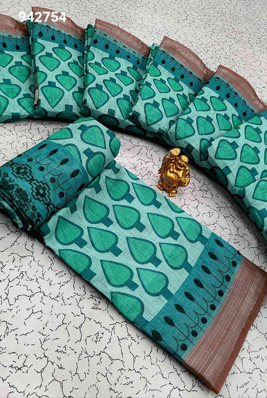 Digital Linen Cotton Sarees