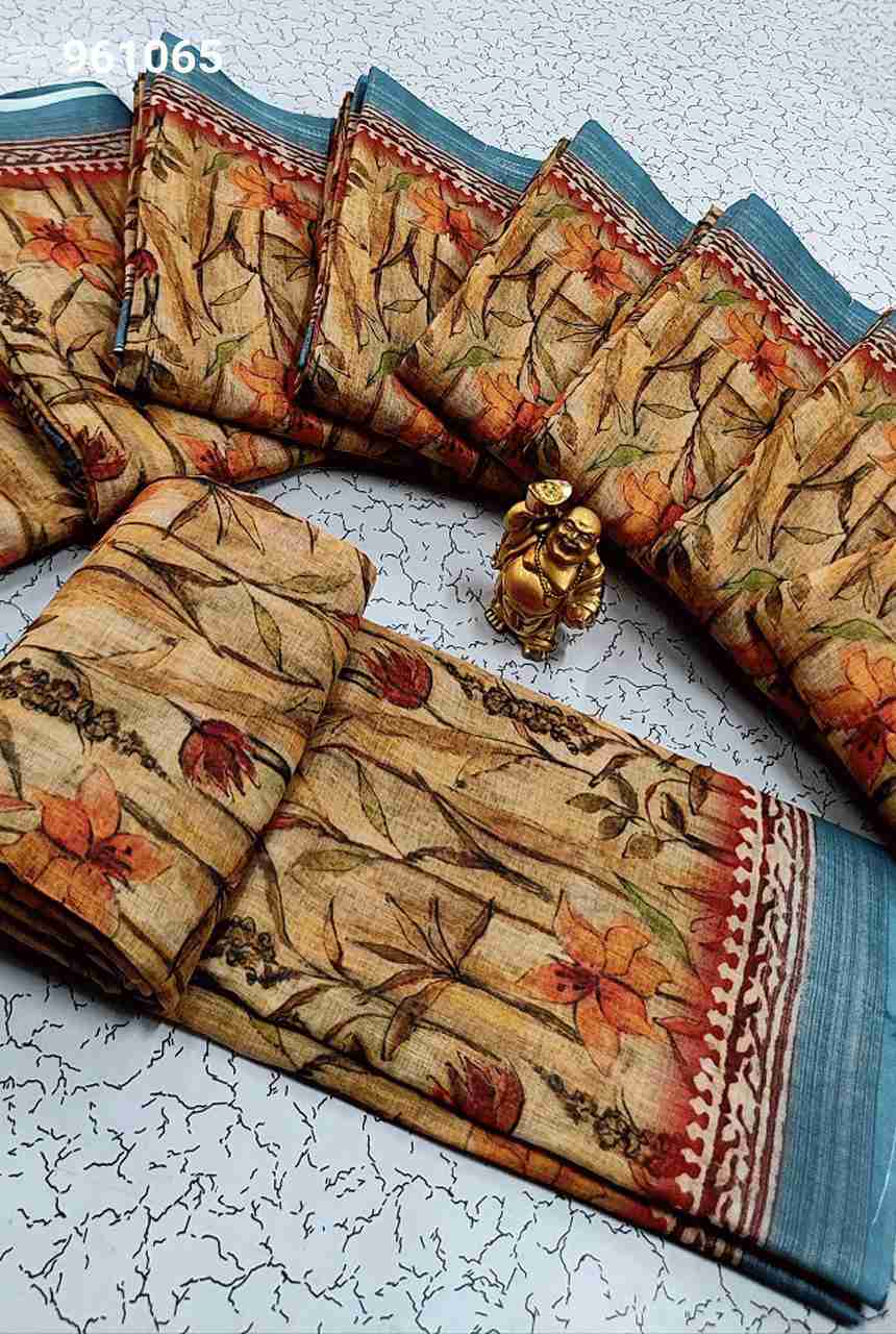 Digital Linen Cotton Sarees