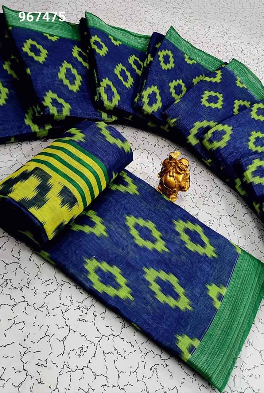 Digital Linen Cotton Sarees