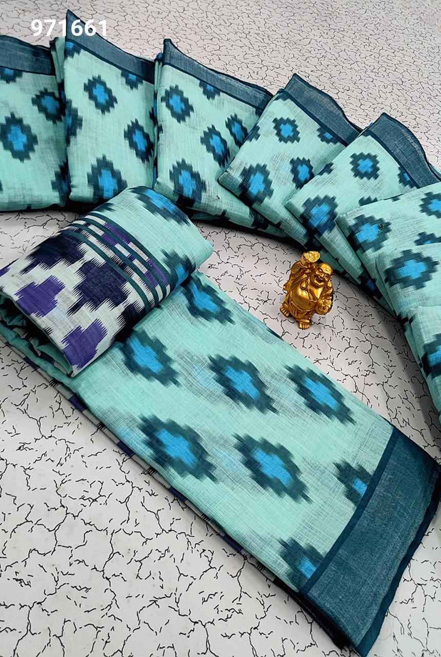 Digital Linen Cotton Sarees