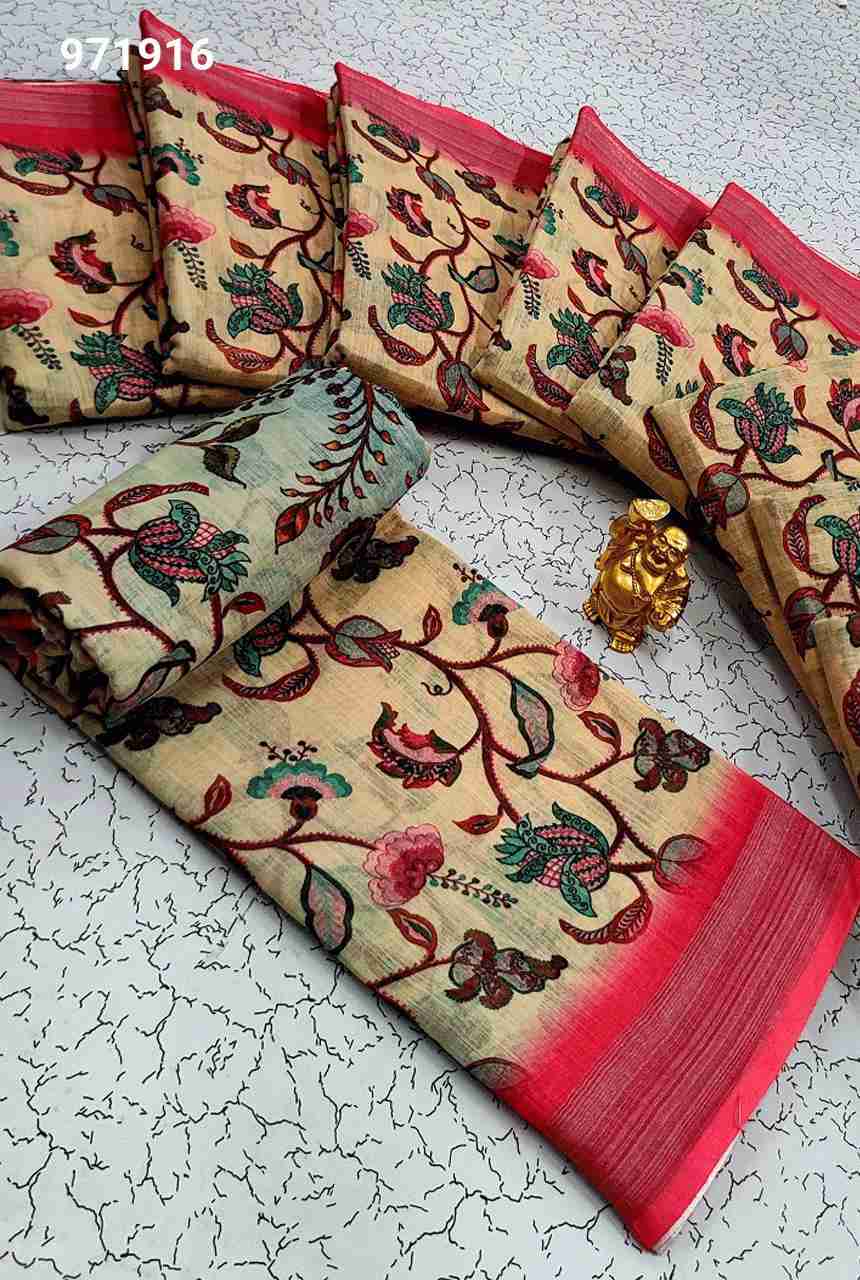 Digital Linen Cotton Sarees