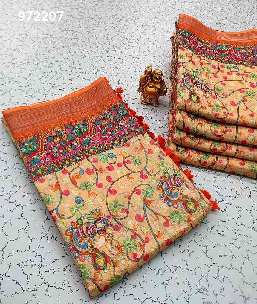 Digital Linen Cotton Sarees