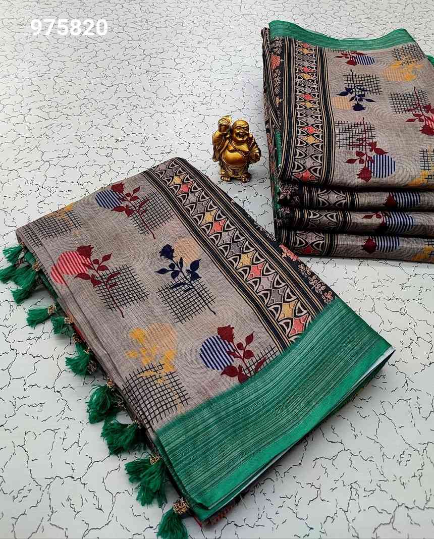 Digital Linen Cotton Sarees