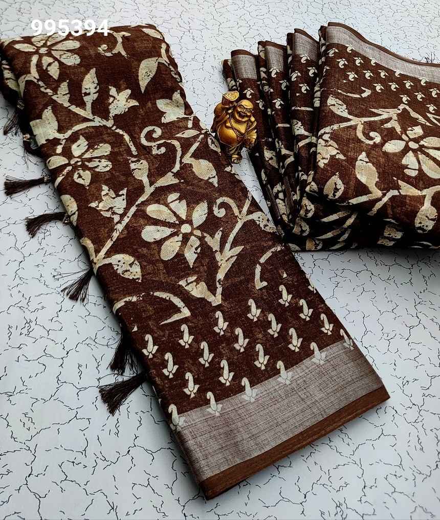 Digital Linen Cotton Sarees