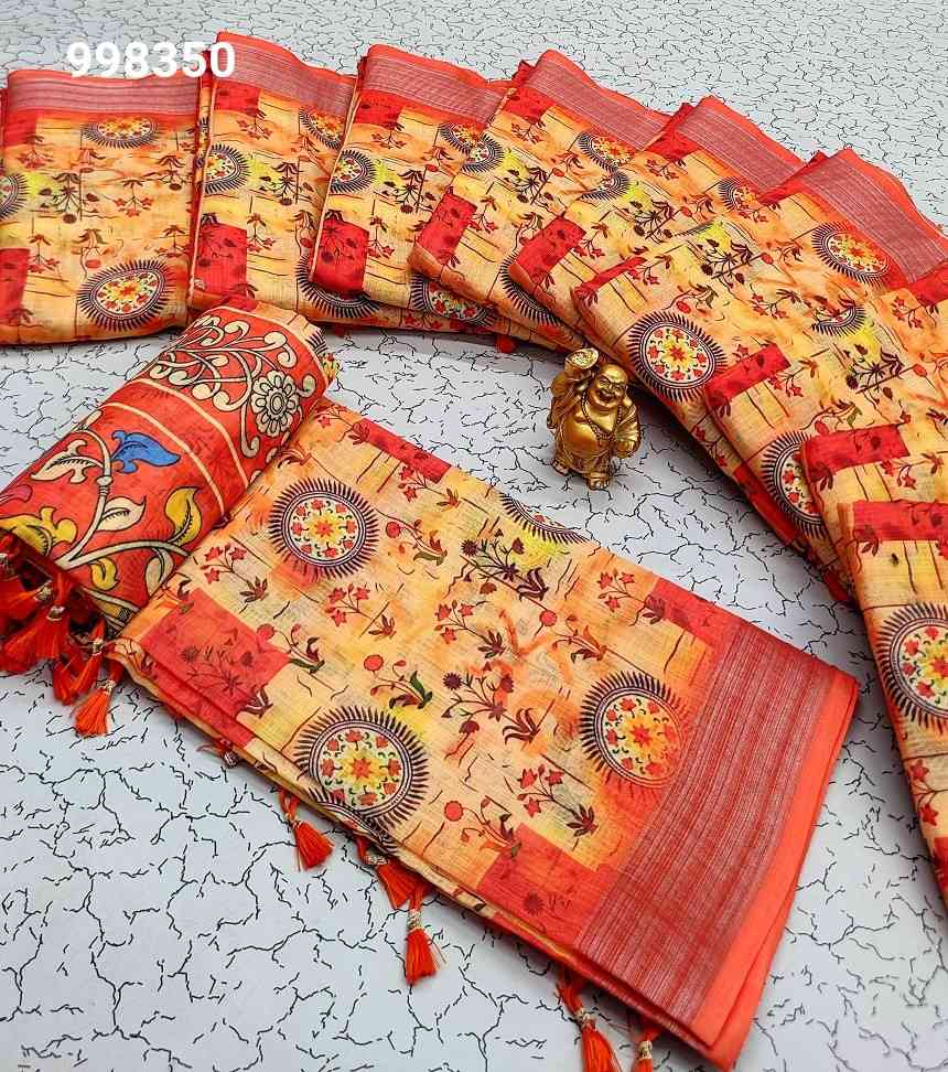 Digital Linen Cotton Sarees