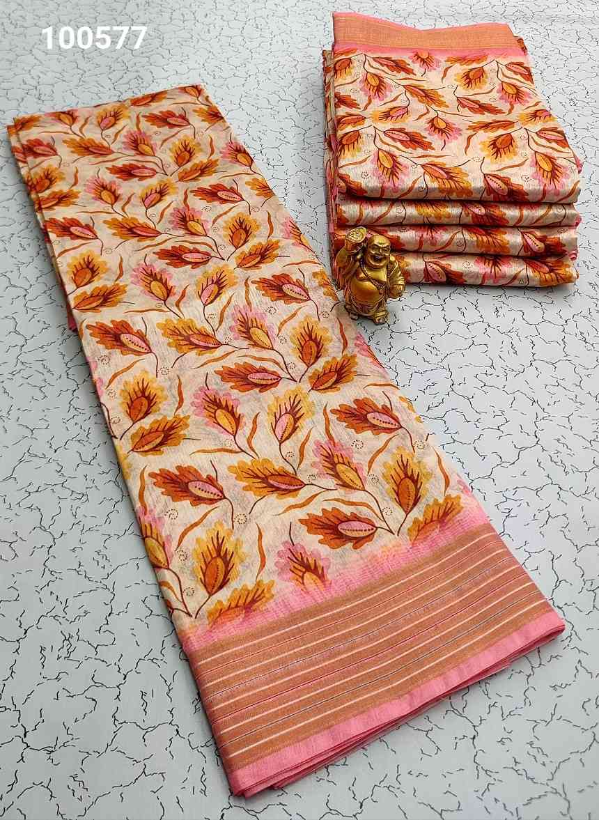 Printing Poly Cotton Sarees