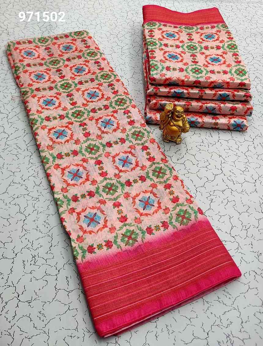 Printing Poly Cotton Sarees